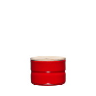 Riess Kitchen Management Storage Jar 0.23 L Fresh Tomato - Enamel with Ash Wood Lid