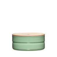 Riess Kitchen Management Storage Jar 0.615 L Slow Green - Enamel with Ash Wood Lid
