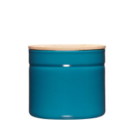 Riess Kitchen Management Storage Jar 1.35 L Silent Blue - Enamel with Ash Wood Lid
