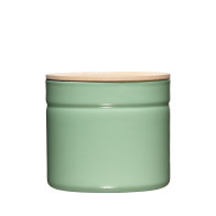 Riess Kitchen Management Storage Jar 1.35 L Slow Green - Enamel with Ash Wood Lid