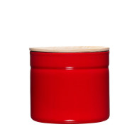 Riess Kitchen Management Storage Jar 1.35 L Fresh Tomato - Enamel with Ash Wood Lid