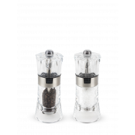 Peugeot Oslo Duo Pepper + Salt Mill 14 cm Acrylic - Steel Grinder