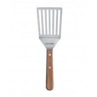 triangle Classic Wood Palette 12 cm - angled / slotted - stainless steel - cherry wood handle