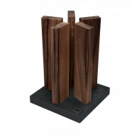 KAI Stonehenge Magnetic Knife Block for 10 Knives - Walnut Wood with Granite Base