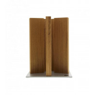 KAI Stonehenge magnetic knife block for 10 knives - oak wood with stainless steel base