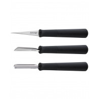 triangle Carving Knife Basic Set 3-Piece - Stainless Steel - Plastic Handle