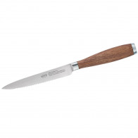 Rösle Masterclass Universal Knife 12 cm with Serrated Edge - CVM Knife Steel with Walnut Wood Handle