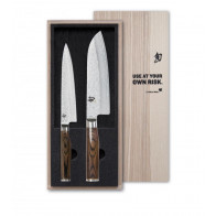KAI Shun Premier Tim Mälzer 2-piece set with utility & Santoku knife - Damascus steel - Pakkawood handle