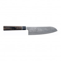 Suncraft Senzo Black Santoku 16.7 cm - Damascus Steel - Pakkawood Handle