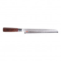 Suncraft Senzo Classic Bread Knife 22 cm - Damascus Steel - Pakkawood Handle