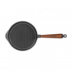 Skeppshult Traditional Grill Pan 22 cm - Cast Iron with Beechwood Handle