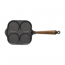 Skeppshult Walnut Egg Pan 20x20 cm - Cast Iron with Walnut Wood Handle