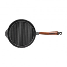 Skeppshult Traditional Grill Pan 25 cm - Cast Iron with Beechwood Handle