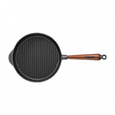 Skeppshult Traditional Grill Pan 25 cm - Cast Iron with Beechwood Handle