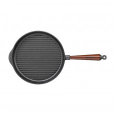 Skeppshult Traditional Grill Pan 28 cm - Cast Iron with Beechwood Handle