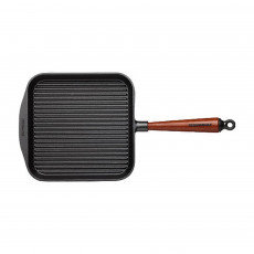 Skeppshult Traditional Grill Pan 25x25 cm - Cast Iron with Beechwood Handle