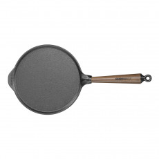 Skeppshult Walnut Pancake Pan 23 cm - Cast Iron with Walnut Wood Handle