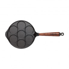 Skeppshult Traditional Pancake Pan 23 cm - Cast Iron with Beechwood Handle
