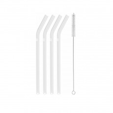 Zwilling Sorrento straw glass drinking straws, bent, 5 pcs
