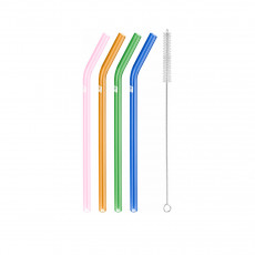 Zwilling Sorrento Straw glass straws bent, 5-piece set