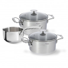 de Buyer Milady 3-piece pot set - stainless steel with encapsulated bottom