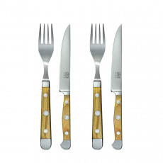 Güde Alpha Olive Steakmesser & Gabel Set 4-tlg.