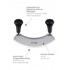 triangle rocking knife 17.5 cm double-edged - stainless steel - plastic handles