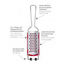 triangle grater Parmesan / star blade with catcher - stainless steel