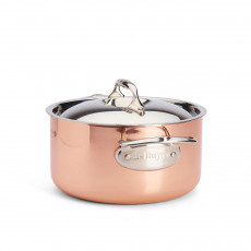 de Buyer Prima Matera Copper Roasting Pot 20 cm / 3.3 L suitable for induction - cast stainless steel handles