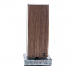 Blockwork monolith beachcomber magnetic knife block - walnut wood with steel base