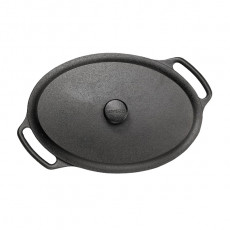 Skeppshult Roasting Pan Oval 35x25 cm / 6 L - Cast Iron with Lid