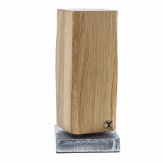 Blockwork monolith beachcomber magnetic knife block - oak wood with steel base