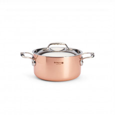 de Buyer Prima Matera Roasting Pot 20 cm / 3.3 L - Copper suitable for induction with stainless steel cast handles