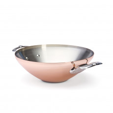 de Buyer Prima Matera Wok 32 cm - Copper induction-compatible with stainless steel cast handles