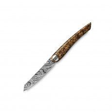 Nesmuk Exclusive Folder - 70 layers of twisted damascus steel - Handle made of Karelian masur birch