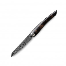 Nesmuk Exclusive Folder - 70 layers of wild Damascus steel - black masur birch handle