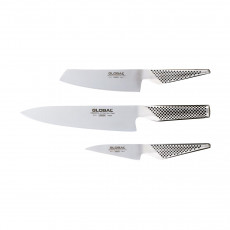 Global G-257 3-Piece Knife Set - Cromova 18 Steel