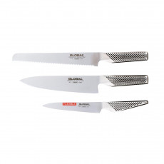 Global G-9211R Knife Set 3-piece - Cromova 18 Steel