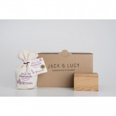 Jack & Lucy gift set salt and spice jar with Fleur de Sel - oak wood with glass insert