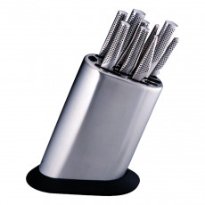 Global G-8311P Knife Block for 10 Knives - Stainless Steel - Unfilled