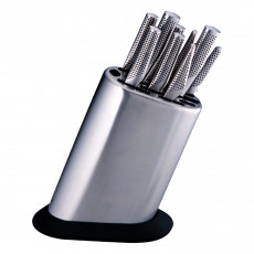 Global G-8311P knife block for 10 knives - stainless steel - unfilled
