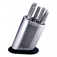 Global G-888D Knife Block for 8 Knives - Stainless Steel - Unfilled