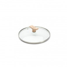 de Buyer glass lid 20 cm with beechwood knob