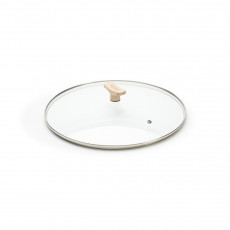 de Buyer glass lid 32 cm with beechwood knob