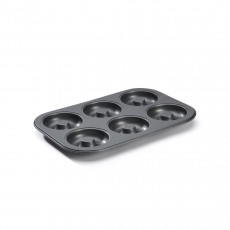 de Buyer baking sheet for 6 mini savarins 8 cm - steel with non-stick coating