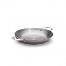 de Buyer Mineral B Paella Pan 32 cm - Iron with Beeswax Coating - Handle Grips