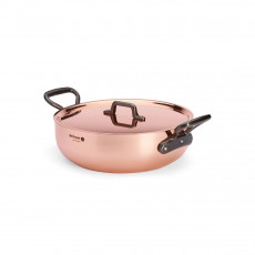 de Buyer Prima Matera Conical Roasting Pan 28 cm / 4.9 L - Copper Induction Compatible with Cast Iron Handles