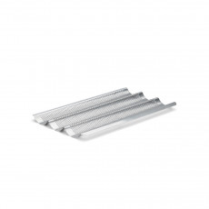 de Buyer baguette tray for 3 loaves - perforated stainless steel