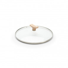 de Buyer glass lid 24 cm with beechwood knob