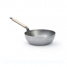 de Buyer Mineral B Bois deep farmhouse pan 24 cm - iron with beeswax coating - strip steel handle with wooden handle scales